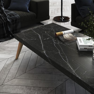 vloerbekleding in visgraatmotief met Dekton® Industrial Kreta 