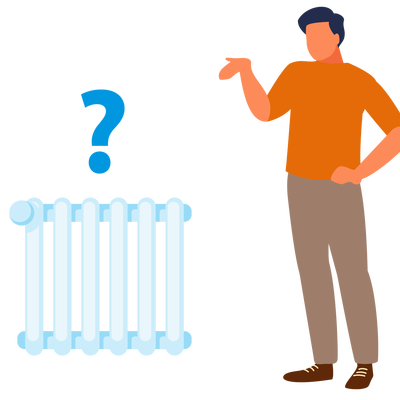 warmte chauffage cartoon man