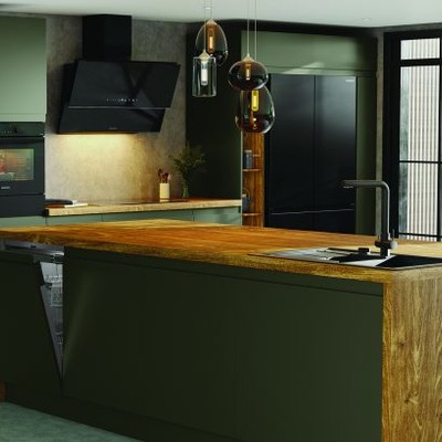 Samsung Electronics olijfgroene keuken
